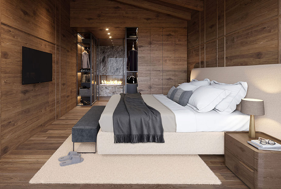 A bedroom suite in the Gardena Grödnerhof hotel