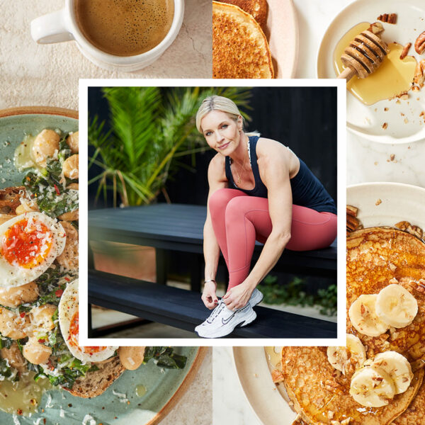 Caroline Circuits in the middle and her healthy breakfast behind her