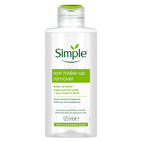 Simple eye makeup remover bottle