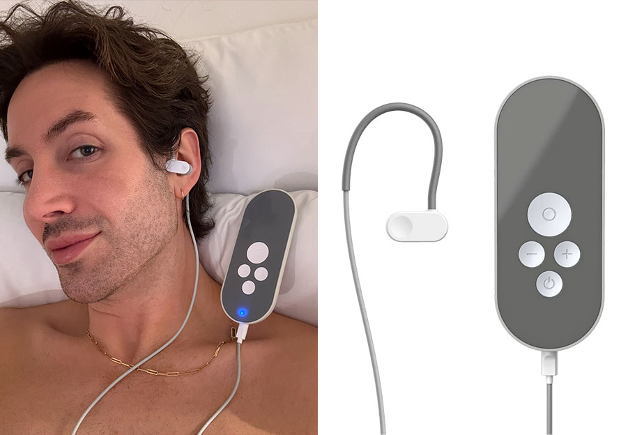Tom Smith wearing his vagal nerve stimulator